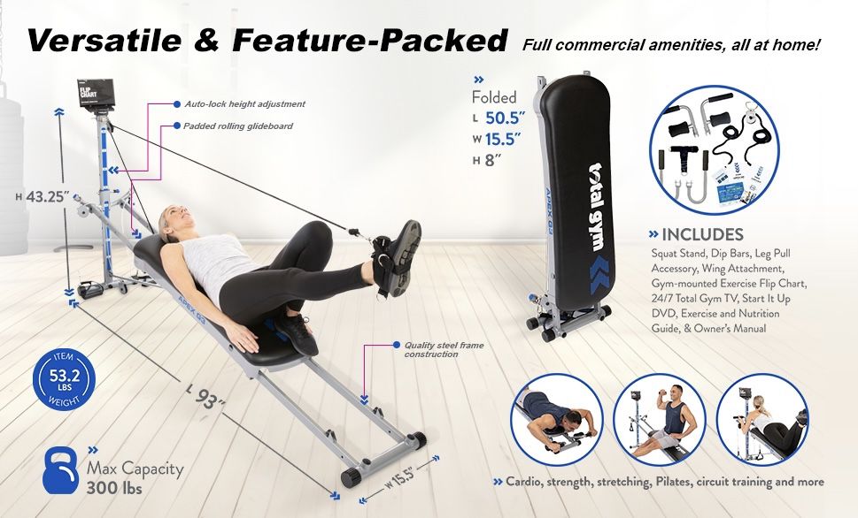 Total Gym Fit Ab Crunch Total Gym XLS Men's And Women's Universal