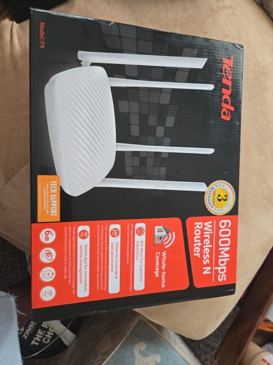 Tenda F9 600 Mbps Wireless Router with 4 x 6dBi Antennas, APP Control- AD880