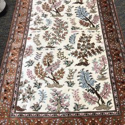 Silk Qom Hand Made Iranian Persian Rug. New