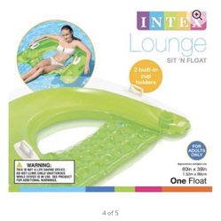 Intex Sit 'N Float Inflatable Lounges Lime Green and Yellow 4 Pack 60" X 39"