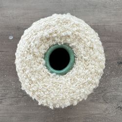 Creamy wool curly cone yarn