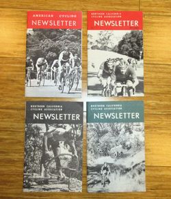Vintage 1960s Northern California Cycling Association Newsletters - Set of 4