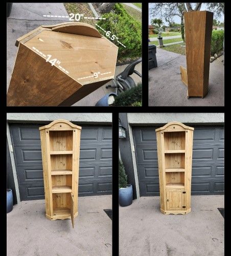 Solid Pine Corner Cabinet
74"T X 29"W X 15"D read description for details