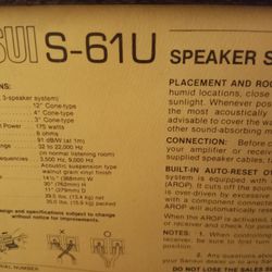 2 Vintage Sansui S-61u. 3 Speaker System  Very Nice Condition 