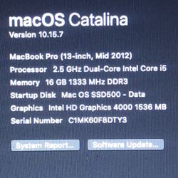 MacBook Pro Mid  2012  