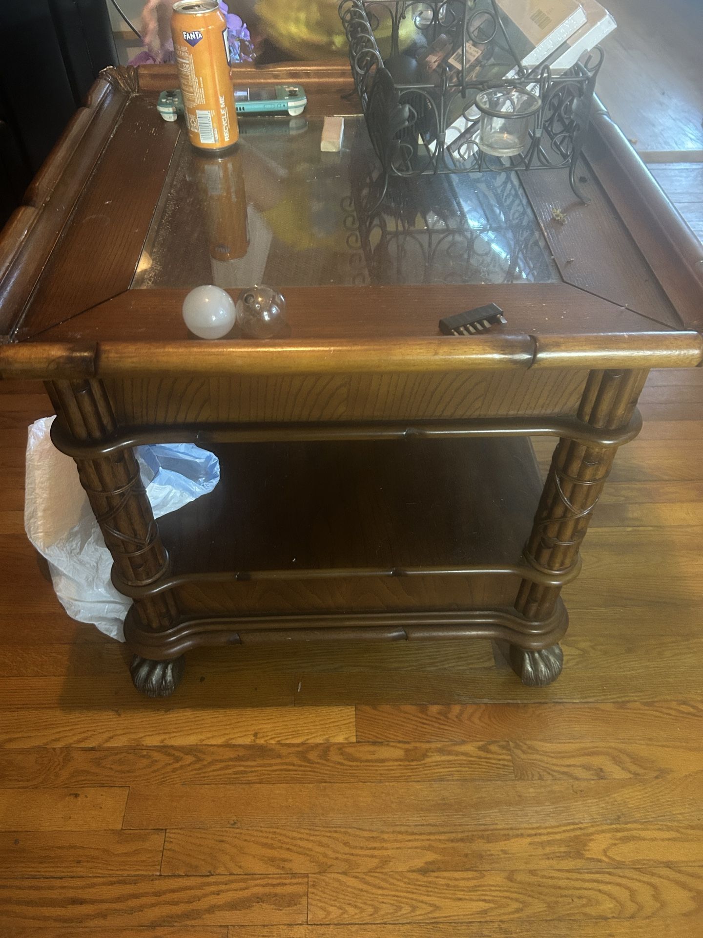 Glass Top End Table