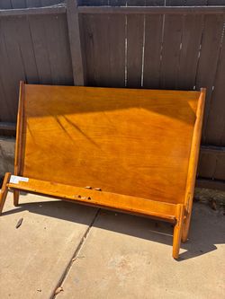Mid century solid wood bed