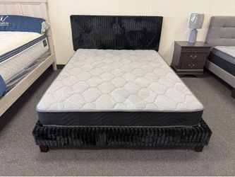 Queen bed frame and mattress