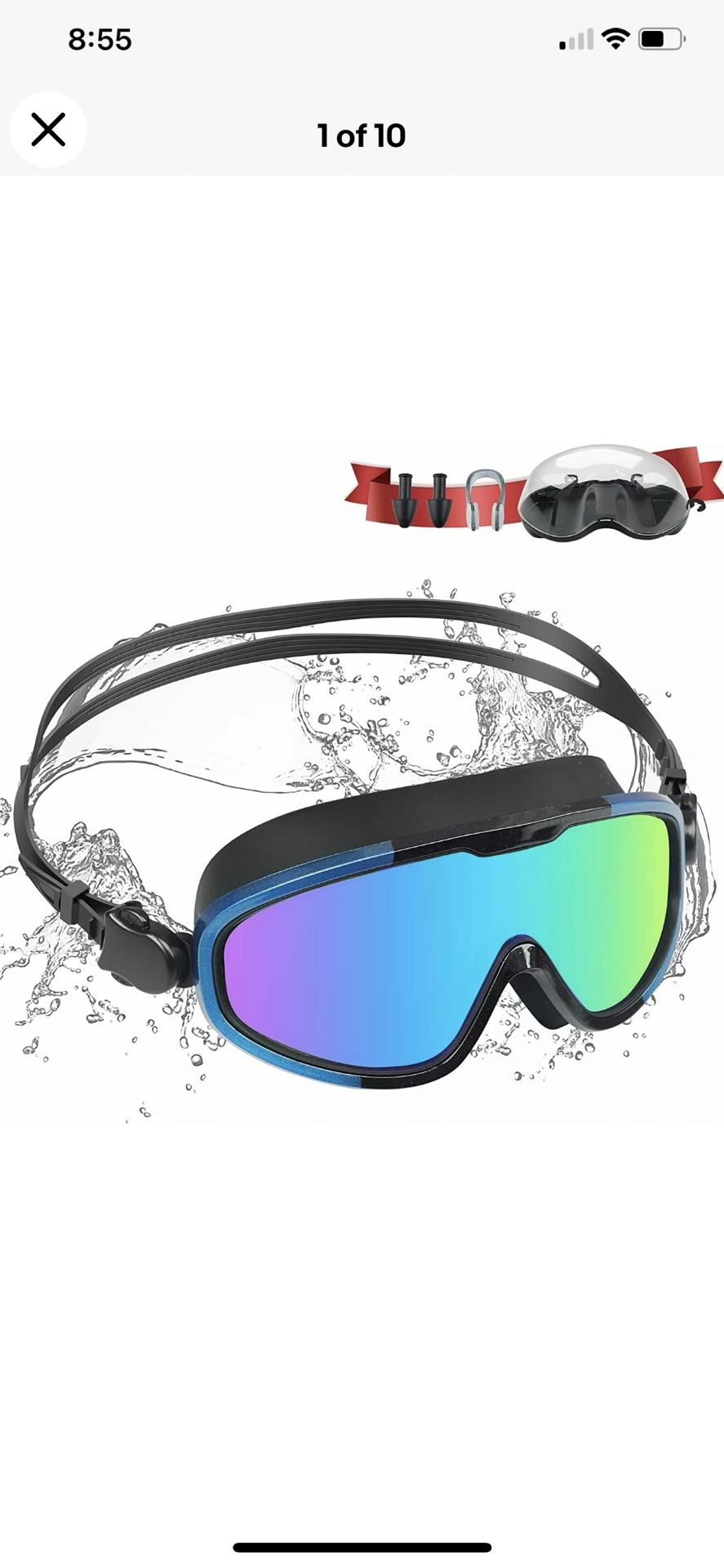 Adult Swim Goggles lot Wide Vision Anti-Fog No Leaking Polycarbonate latex-free