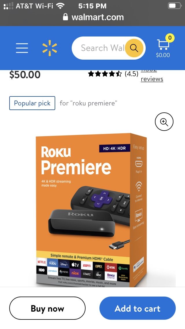 Roku -**PREMIERE** 4K &HDR Streaming