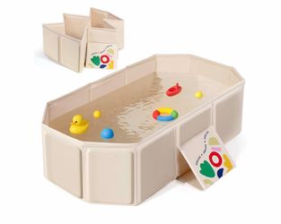 Orzbow Toddler Bathtub, Collapsible Baby Bathtub with Non-Slip Base, Portable Bath Tub for Kids Infant 12 Months+ Travel, Easy to Clean, Stable & Dura