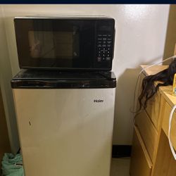 Microwave And Mini Fridge