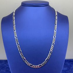 925 Sterling Silver 22” Figaro Necklace 11.60g 4.9mm 206164/15