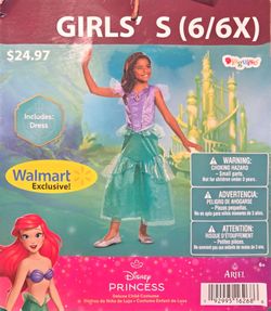 Disney Princess Ariel Girls Costume Size 6/6X