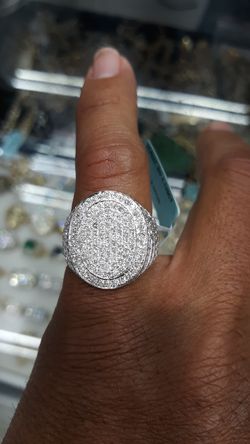 14k white gold pinky ring 4.74 ct diamonds