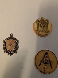 Vintage Masonic Medallions and Pendant Set