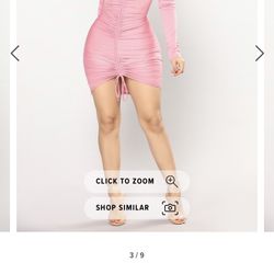 Fashion Nova Pink Ruched Dress