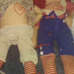 Raggedy Ann And Andy 36" Knickerbocker Dolls. Vintage. Needs TLC. $250.  OBO. 