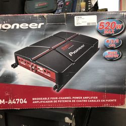 CAR AMP , ELECTRONICS PIONEER GM-A4704 520W MAX 4/3/2 CH HIGH OUTPUT IN BOX 