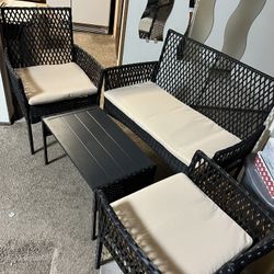 Wicker Patio Furniture 4 PCS Set