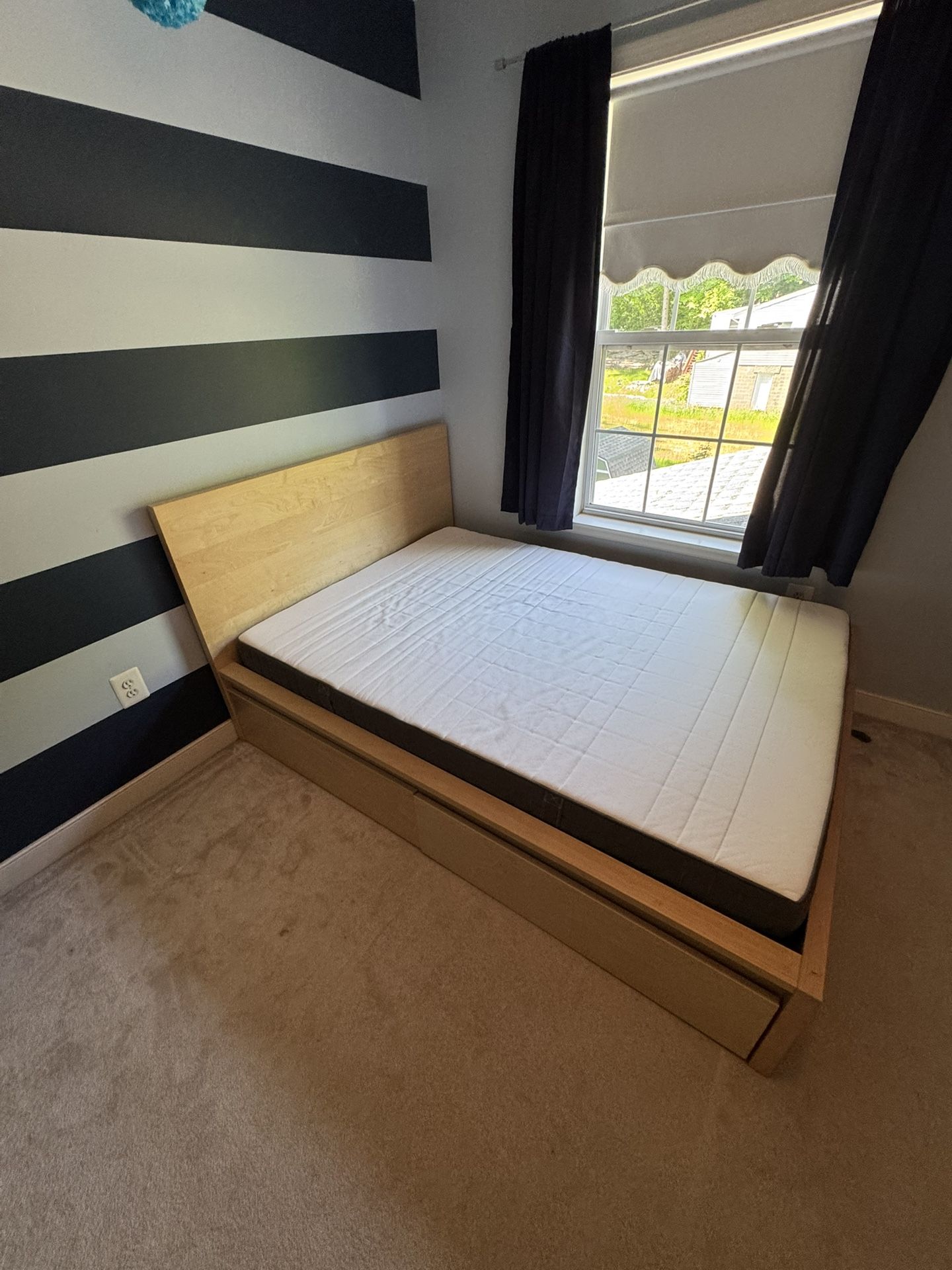 IKEA MALM Full Bed Frame w/Storage Drawers