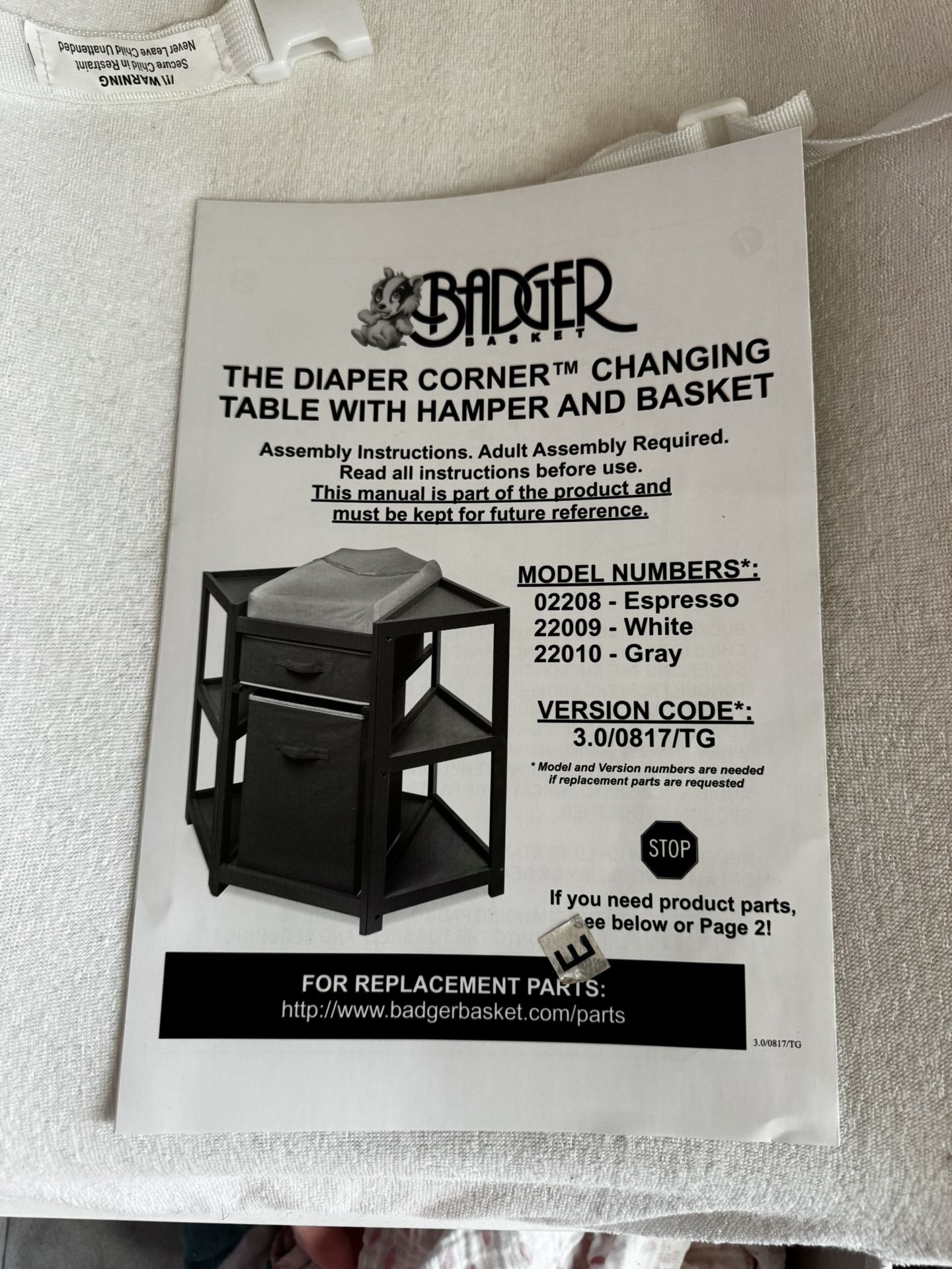 Diaper Corner Changing Table