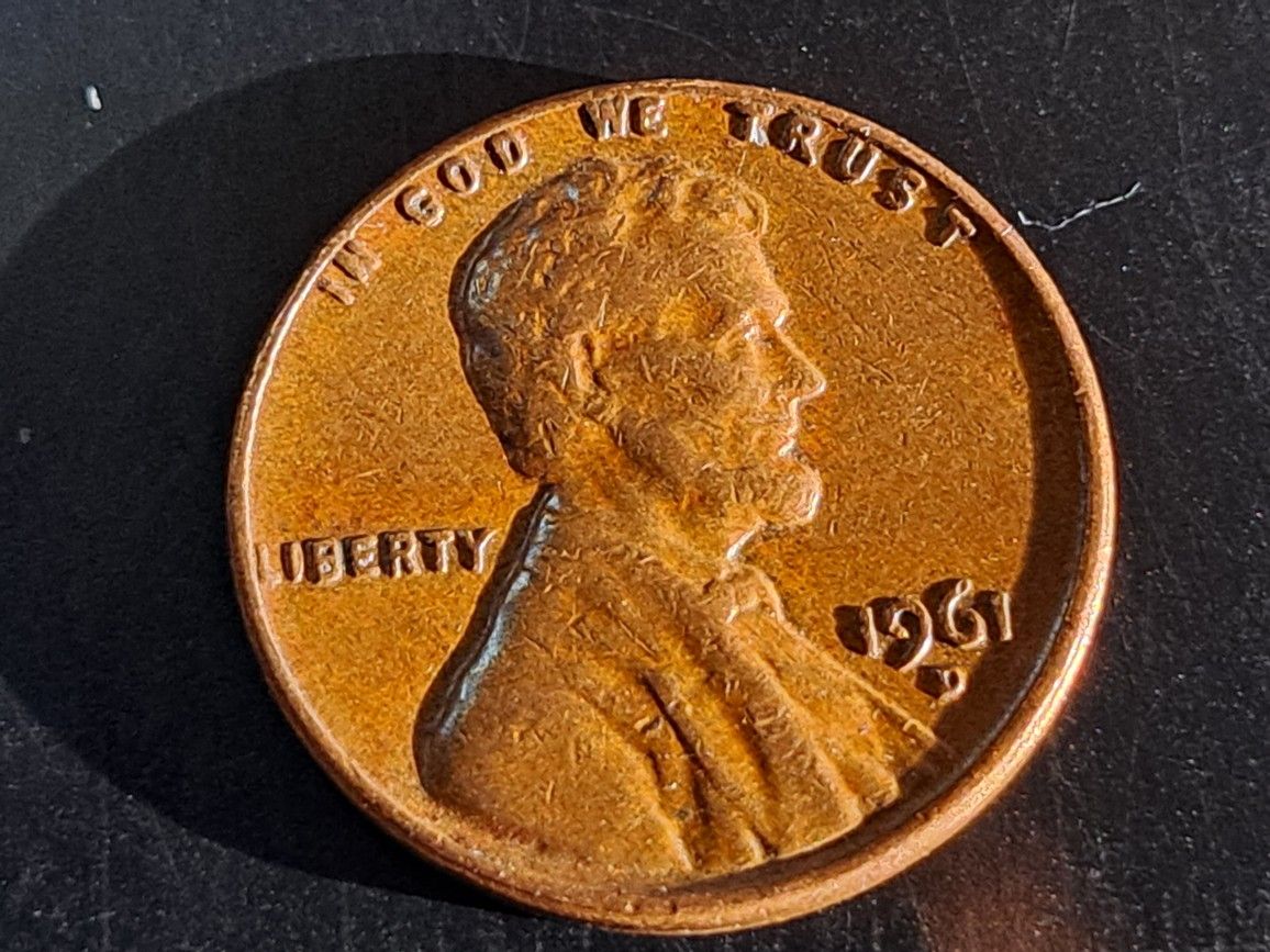 1961 D  BRN LINCOLN PENNY  ERRORS