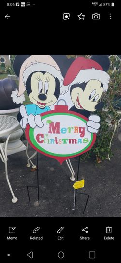 DISNEY MICKEY & MINNIE XMAS LAWN STAKE