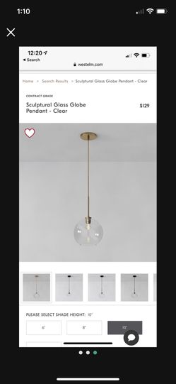 West Elm Pendant Globe Light 