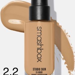 NEW - Smashbox Studio Skin 24hr Hydra Foundation # 2.2 Warm Peach (Light Med)