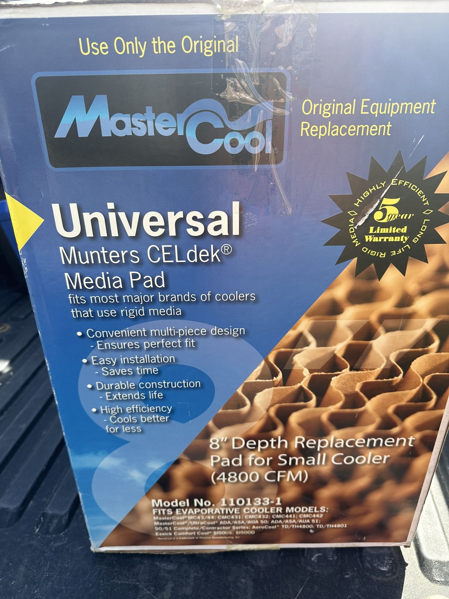 New! Mastercool, Aero Cool, Ultra Cool 8” Pads,compare At $100 +, Fits Several Coolers