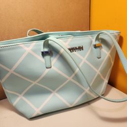 High Quality Blue & White Tote Handbag