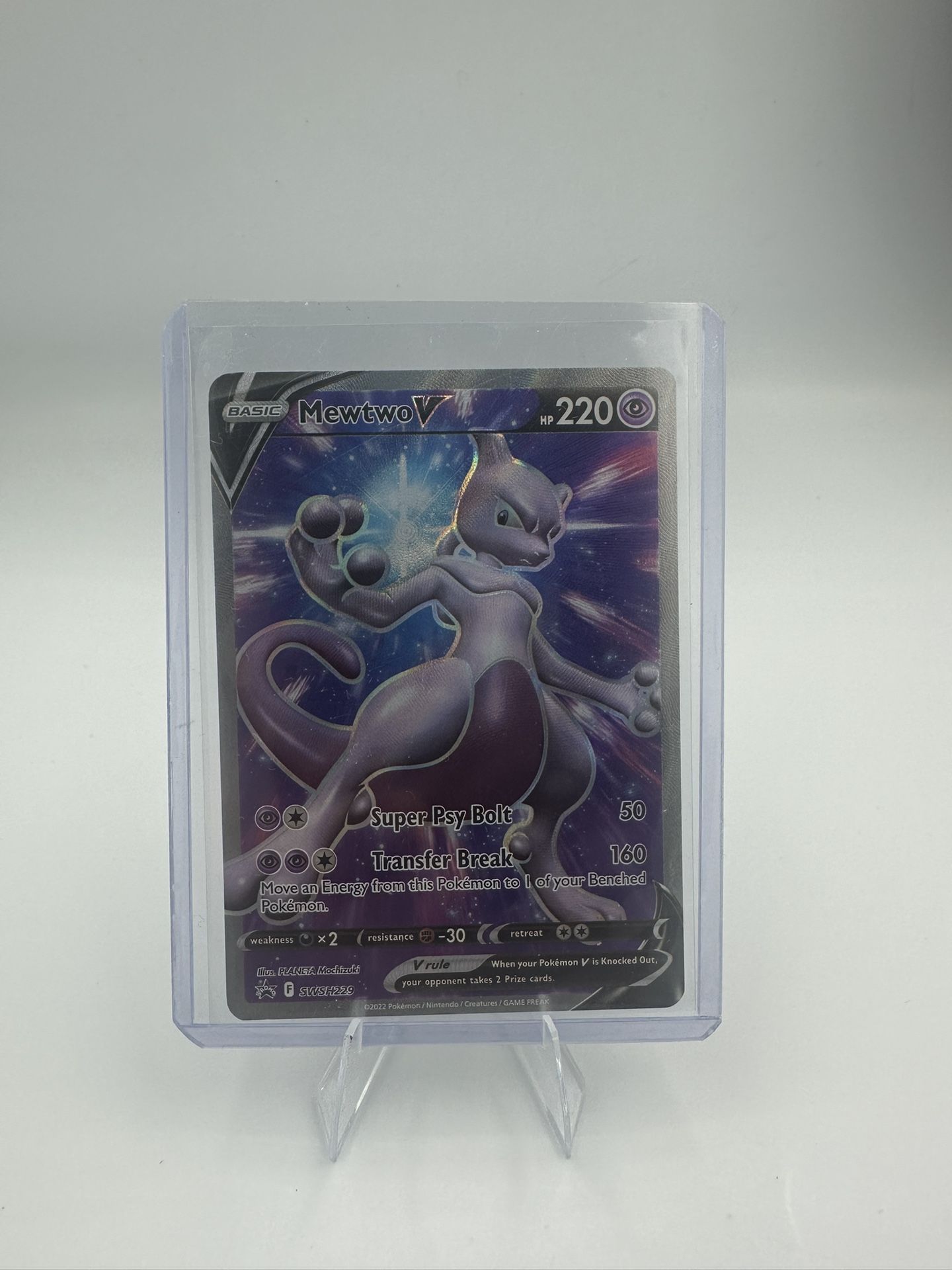 2022 Pokemon Mewtwo V SWSH229 Black Star Promo Full Art Holo