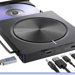 External CD/DVD Drive,8 in 1 DVD Player for Laptop,USB 3.0 Portable DVD Reader Writer ROM Drive,CD Burner External Disk Drive Compatible with Laptop D