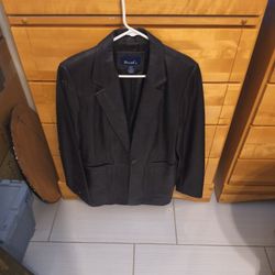 Leather Dress Jacket By Denim Like New 50.00