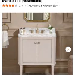 Home Decorators Collection Collette 30 in. Single Sink Greige Bath Vanity with White Carrara Marble Top (Assembled)