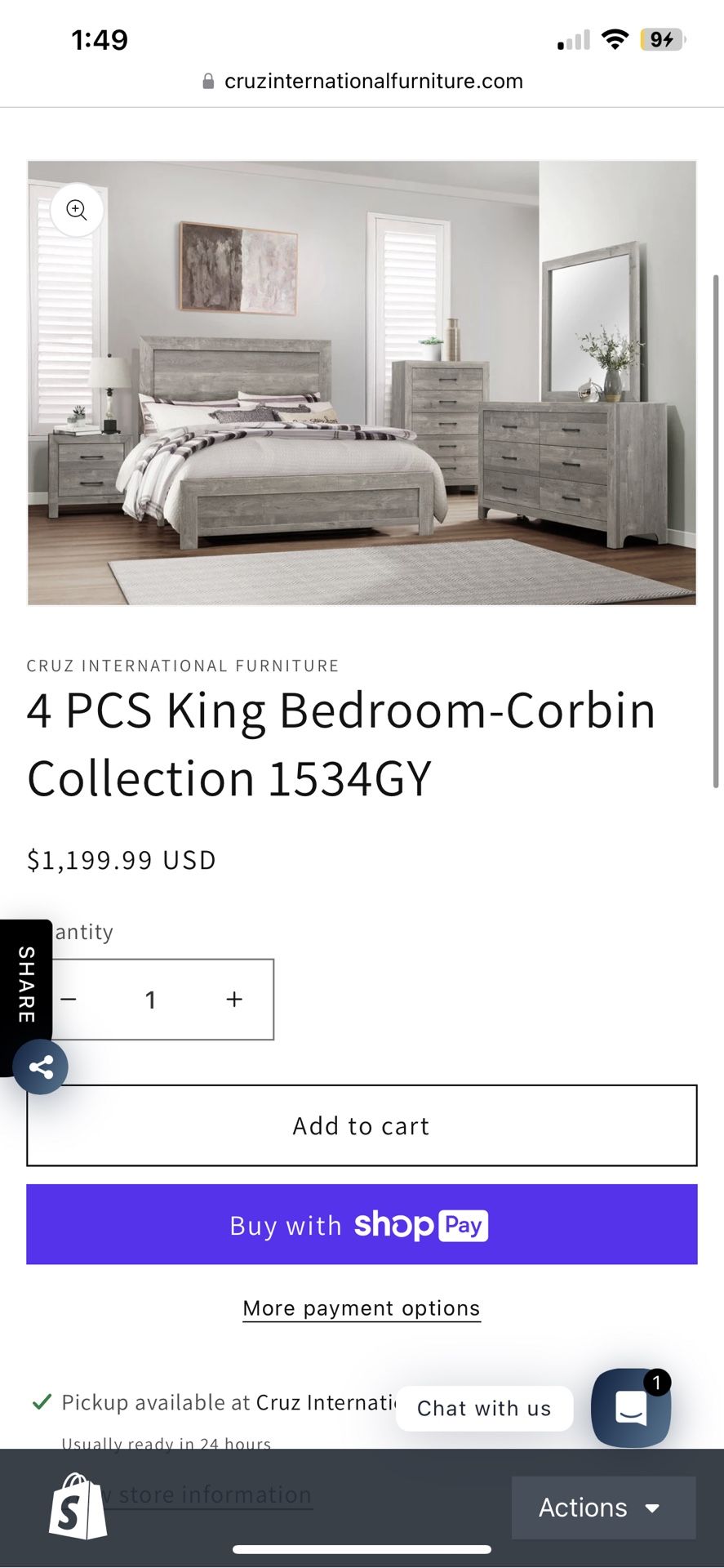 New King Bedroom Set