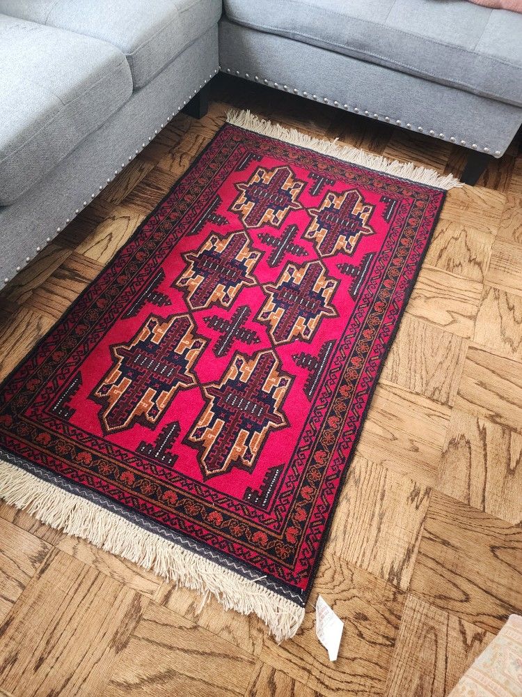 Like New 3 X 5 Afghani Balouch Wool Area Rug