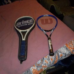 2 Tennis Rackets Wilson & Prince Selling as 1 Pc.