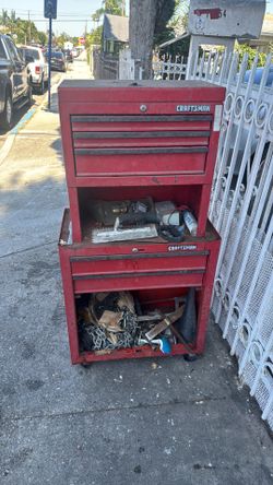 Old tool box wit old stuff $25