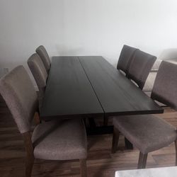 Large dark wood dining table