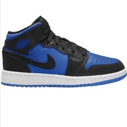 Air Jordan 1 Mid GS Black Royal Blue