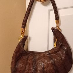 Brown And Black Snakeskin Bag