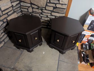 Two fancy rustic style end tables 22x22