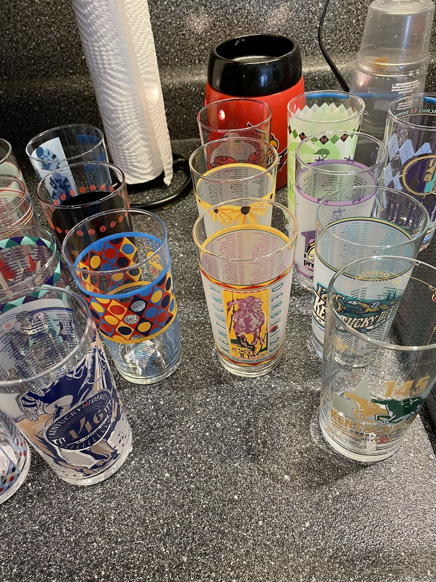 Kentucky, derby glasses, and Preakness, glasses, and Belmont glasses
