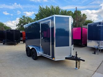 2027 New 5x12 TA Screwless Enclosed Trailer | Spoiler Package | .08 Polycor | Dexter Axles | 1264 (BLUE)