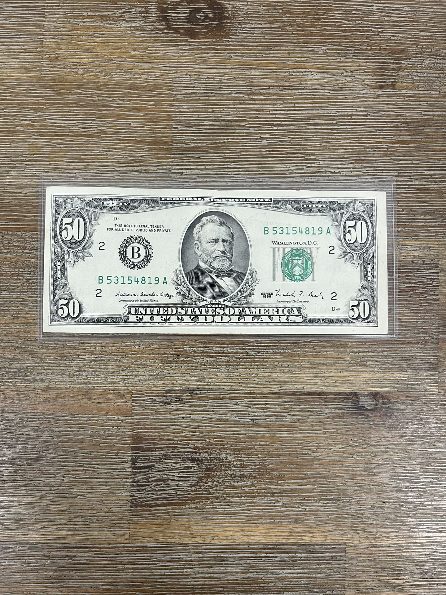 Old Bill $50 Green Seal 3x Series 1988 / 1x Series 1985 
