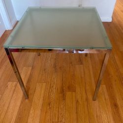 Designer side table with frosted glass