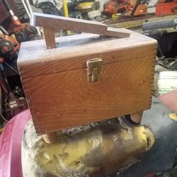 Vintage Wooden Shoe Shining Box Set