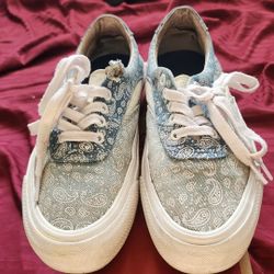 Vans Off the Wall Acer Bandana Paisley Blue Low Top Skate Shoes New OG